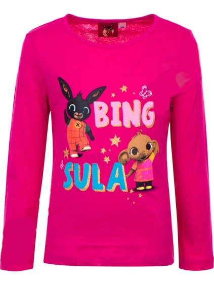 Tmavoružové tričko s dlhým rukávom Bing