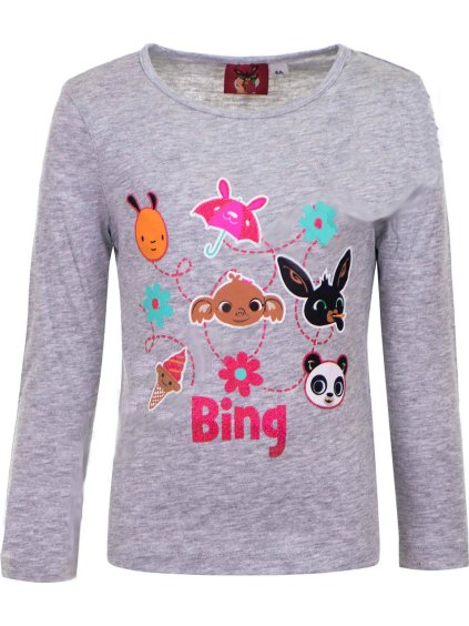 Šedé tričko s dlhým rukávom Bing