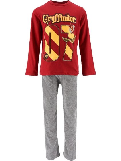 Vínovo-sivé dlhé pyžamo Harry Potter