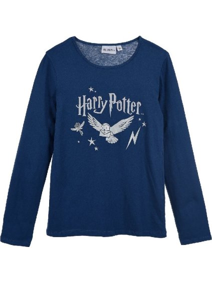 Modré tričko s dlhým rukávom Harry Potter