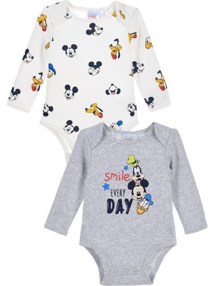 Sivo-biely set bodýček Mickey Mouse