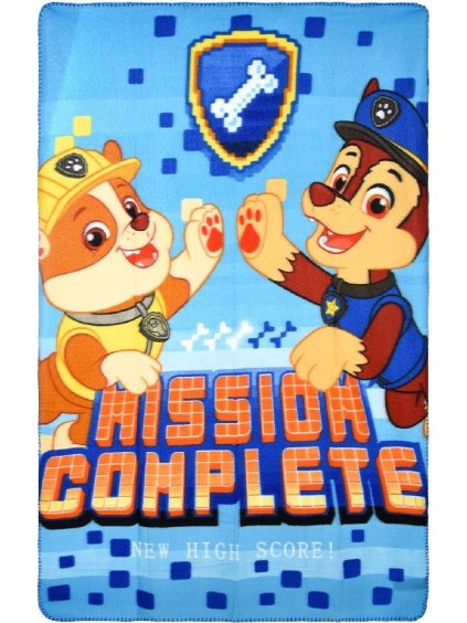 Fleecová deka Paw Patrol 100x150 cm - modrá