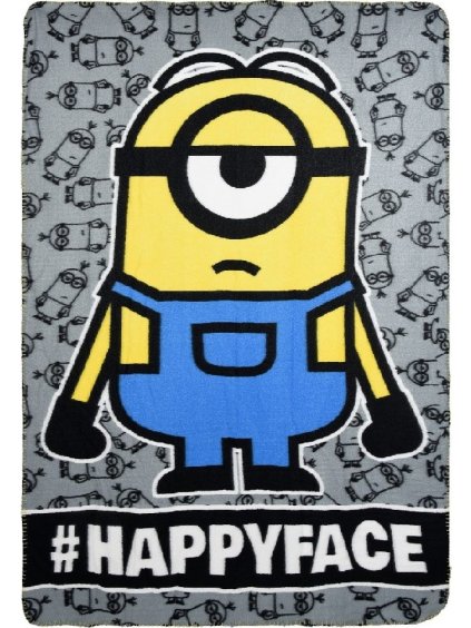 Fleecová deka Minions 100x150 cm - šedá