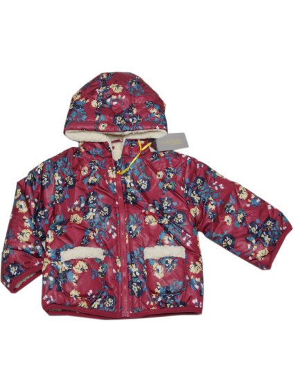 Tricky Tracks Vínová jesenná bunda s kvetinovým vzorom
