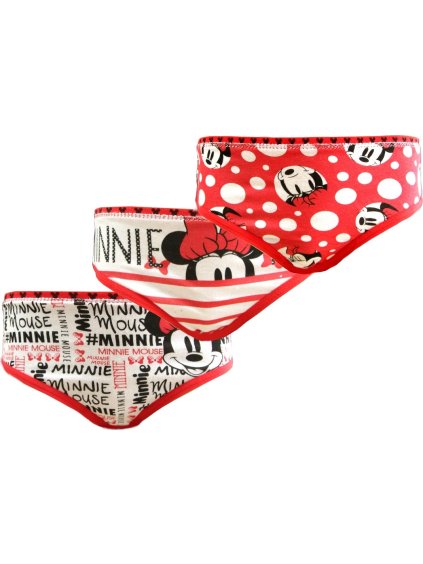 Bielo-červená sada nohavičiek Minnie Mouse - 3ks