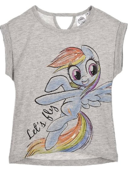 My Little Pony Rainbow Dash šedé dievčenské tričko