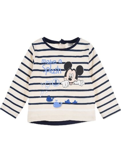 Mickey Disney Baby biele pruhované tričko