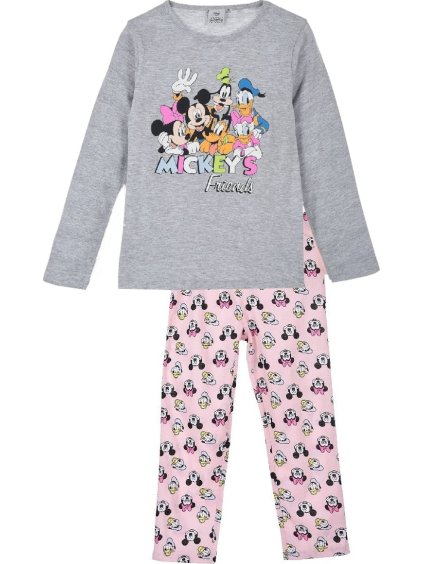 Šedo-ružové dievčenské pyžamo Minnie Mouse