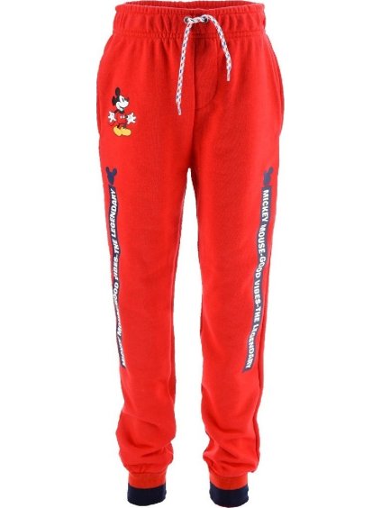 Červené chlapčenské tepláky Mickey Mouse