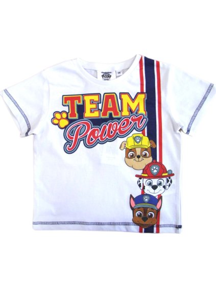 Paw Patrol Marshall Rubble Chase biele chlapčenské tričko