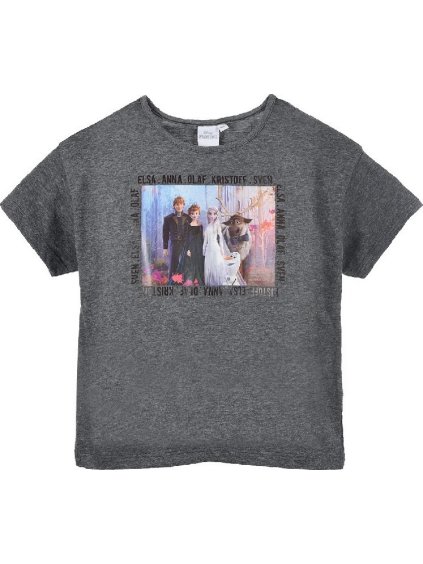 Tmavosivé dievčenské tričko Disney Frozen