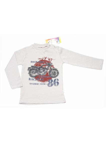 Chlapčenské smotanové tričko s motorkou