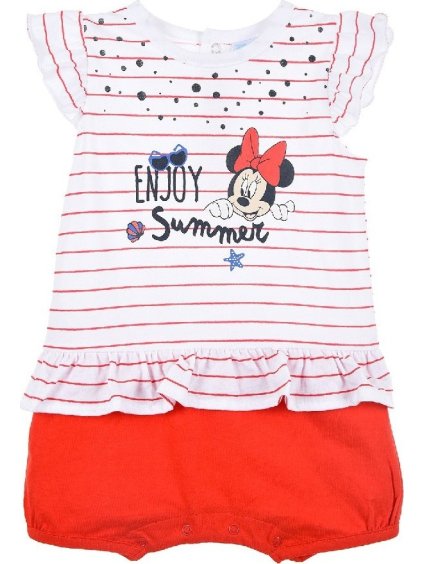 Bielo-červený overal Minnie Mouse