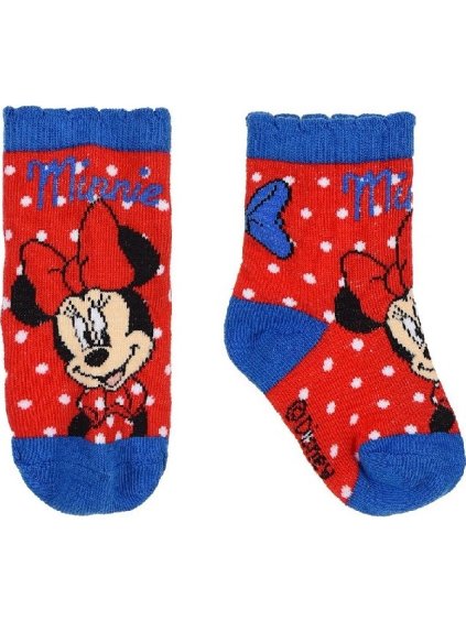 Minnie Mouse Disney - červeno-modré ponožky s bodkami