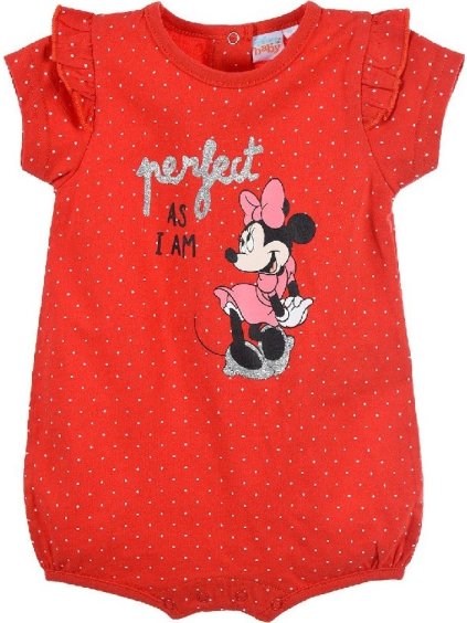 Minnie Mouse červené dievčenské body s bodkami