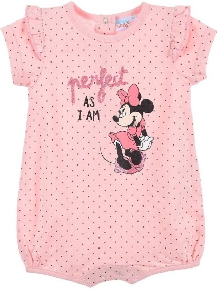 Minnie Mouse ružové dievčenské body s bodkami