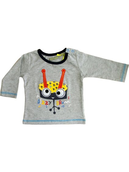 Dizzy Drum sivé chlapčenské tričko s dlhými rukávmi