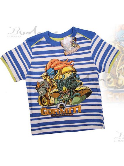 Gormiti chlapčenské pruhované tričko s krátkymi rukávmi