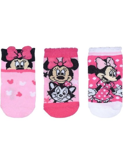 Dievčenský set ponožiek Minnie Mouse - ružová/biela