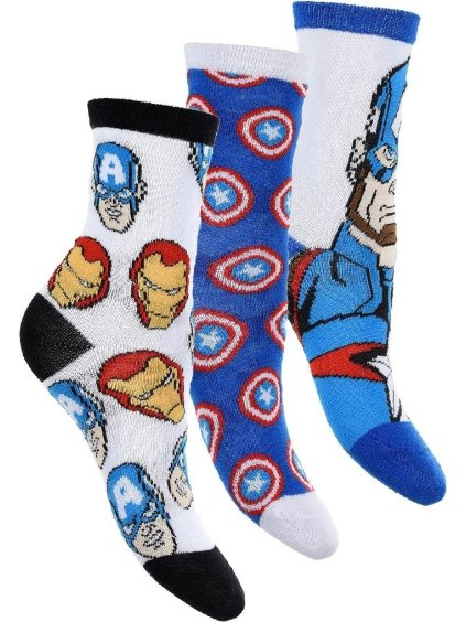 Marvel Avengers biele chlapčenské ponožky - 3 páry