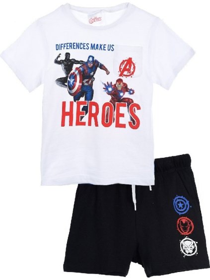 The Avengers čierno-biely chlapčenský set HEROES