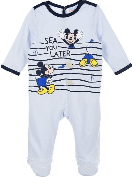 Detské svetlo modré dupačky Mickey Mouse