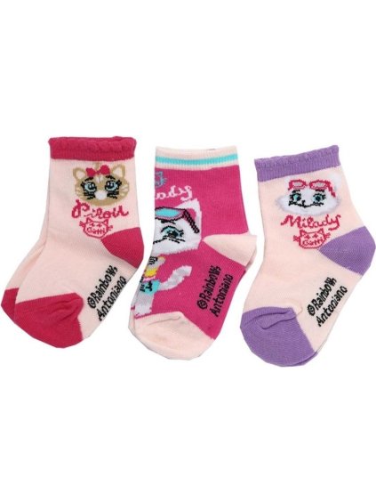 Ružová dievčenská sada ponožiek 44 Gatti