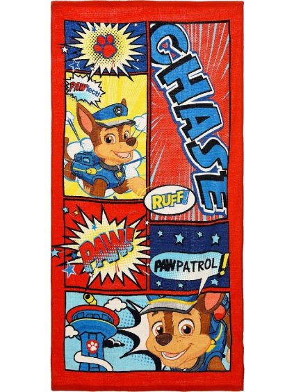 Červená detská osuška Paw Patrol 70 x 140 cm