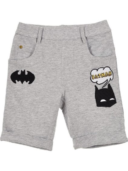 Sivé chlapčenské šortky s Batmanom