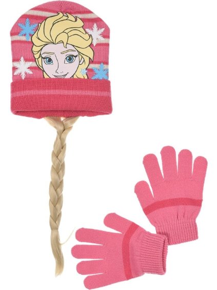 Ružový Frozen set s vrkočom