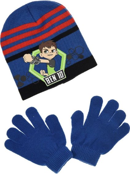 Modrá sada čiapky a rukavíc Ben 10