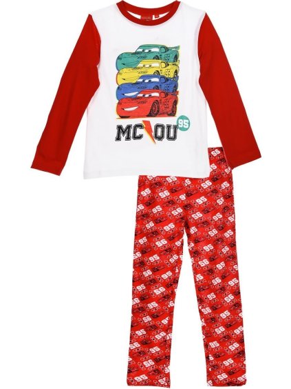 Cars červeno-biele chlapčenské pyžamo