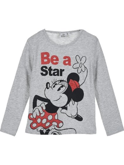 Disney Minnie Mouse dievčenské sivé tričko s dlhými rukávmi