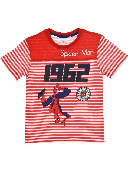 Spider-Man červené chlapčenské pruhované tričko