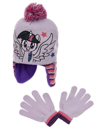 Fialový set čiapky a rukavíc My Little Pony