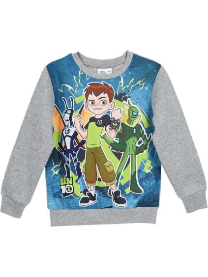 Ben 10 sivá chlapčenská mikina s potlačou