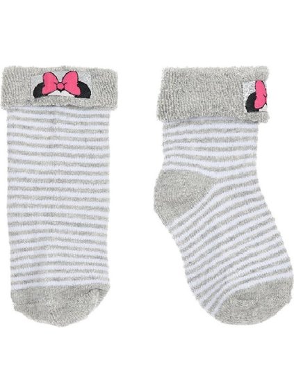 Disney Minnie Mouse sivé pruhované dievčenské ponožky