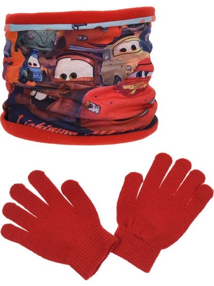 Disney Cars červený nákrčník + rukavice