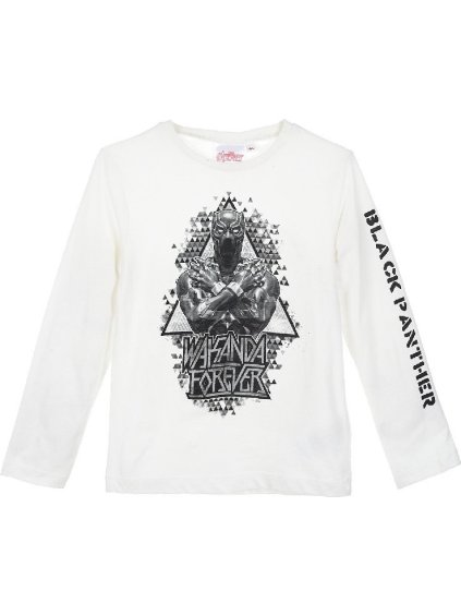 Čierny Panter - Biele chlapčenské tričko s dlhým rukávom