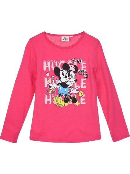 Minnie Mouse - ružové dievčenské tričko s dlhým rukávom