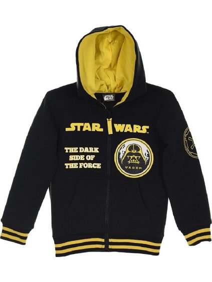 Star Wars - čierno-žltá chlapčenská mikina na zips