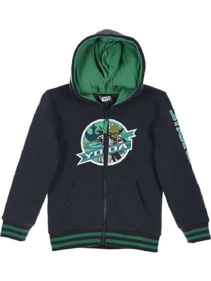 Star Wars - tmavosivá-zelená chlapčenská mikina na zips