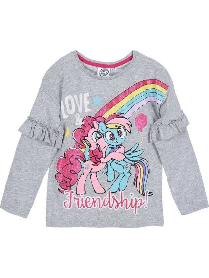 My Little Pony - Sivé dievčenské tričko s volánikmi