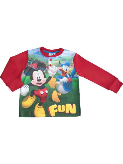 Mickey Mouse a Káčer Donald červené chlapčenské pyžamo