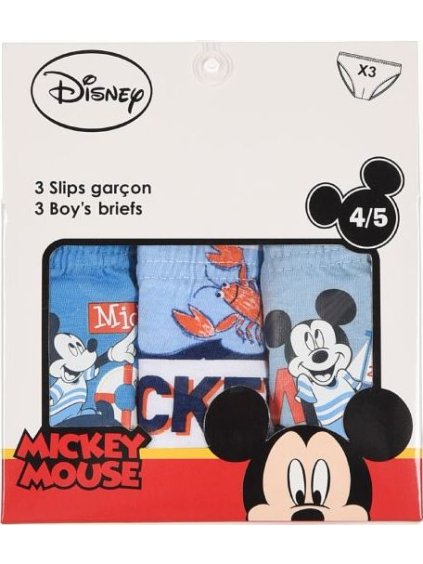 Disney Mickey Mouse sada 3 kusov chlapčenských slipov