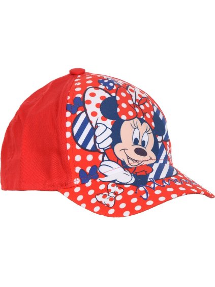 Minnie Mouse červená dievčenská šiltovka s bodkami