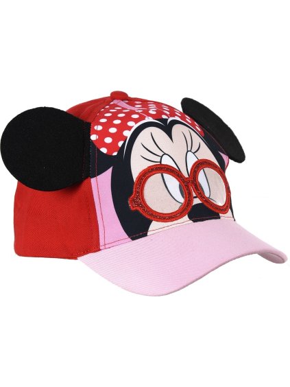 Minnie Mouse dievčenská červeno-ružová šiltovka 3D
