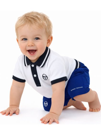 Modro-biely chlapčenský set kraťasy + tričko