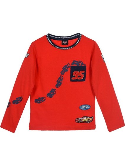 Cars chlapčenské červené tričko s dlhým rukávom