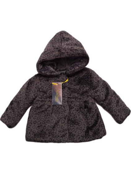 Leopardí dievčenský béžový kabátik